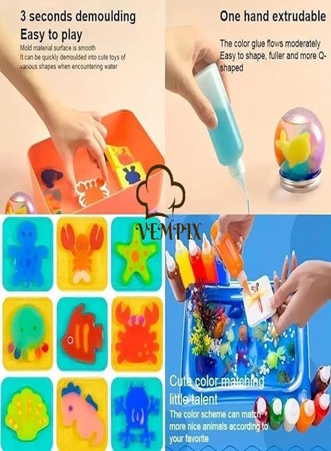 VEMPIX Resin Magic Water ELF Toys, Creative 3D Handmade Magic Gels Toys Homemade DIY Handmade Material Kit (1), Multicoloured - Image 3